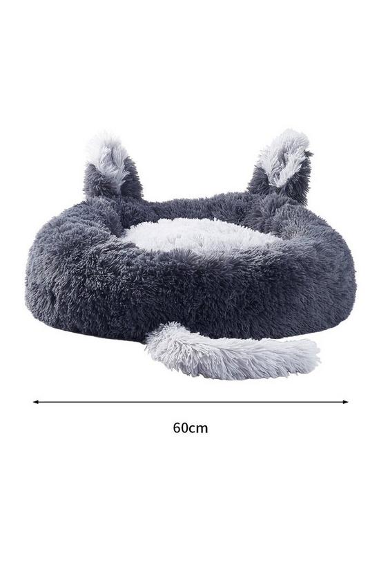Living and Home Round Plush Pet Dog Cat Calming Bed with Cute Ears 60x60cm 6