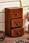 Living and Home Retro Wooden Drawer Organizer Box with 3 Drawer thumbnail 1