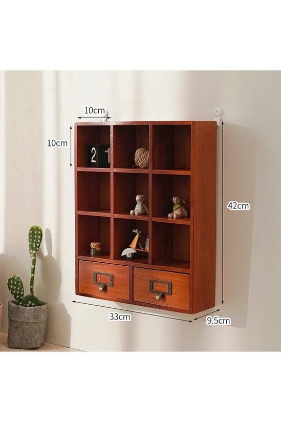 Living and Home Retro Cube Wooden Organizer Box with Drawer 2
