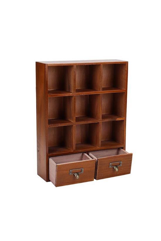Living and Home Retro Cube Wooden Organizer Box with Drawer 5