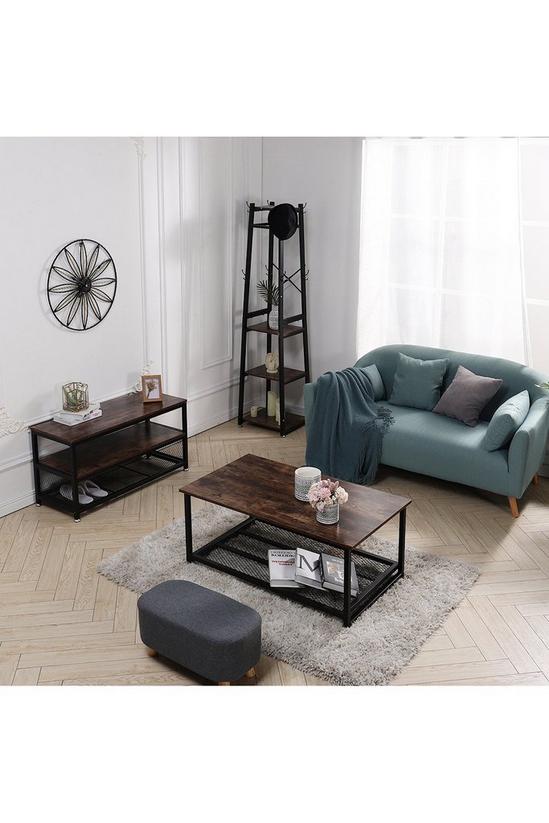 Living and Home 2 Tiers Side End Coffee Table TV Entertainment Unit Stand Living Room Furniture 3