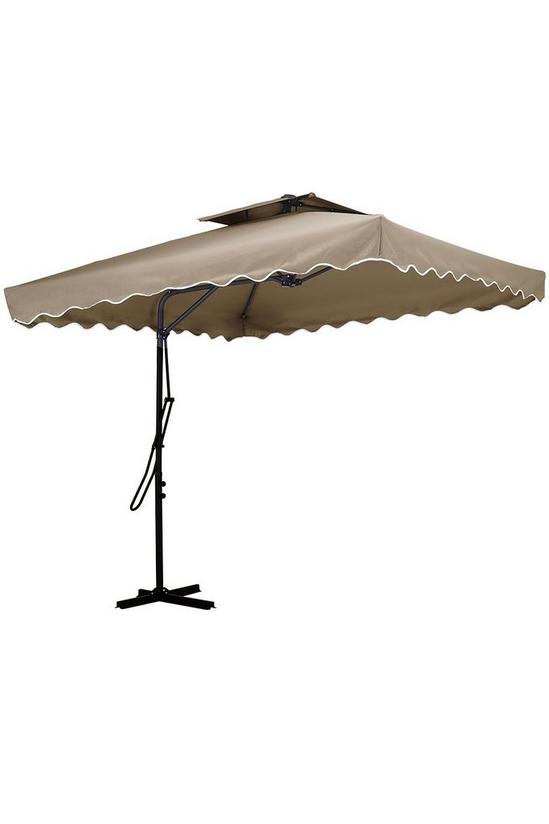 Living and Home Double Top Garden Cantilever Parasol with Square Base 4