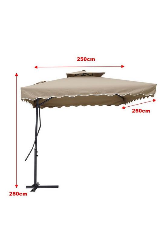 Living and Home Double Top Garden Cantilever Parasol with Square Base 6