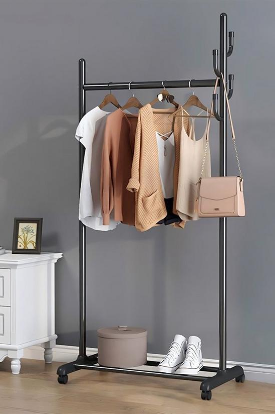 Living and Home Garment Hanging Rack on Wheels 1