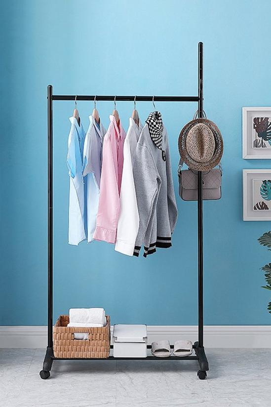 Living and Home Garment Hanging Clothes Rack on Wheels 5