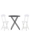 Living and Home 3Pcs Dining Table Set Modern Round Folding Table and Chairs thumbnail 1
