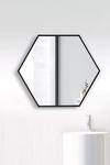 Living and Home Wall Mounted Modern Hexagon Vanity Mirror for Living Room Bathroom thumbnail 1