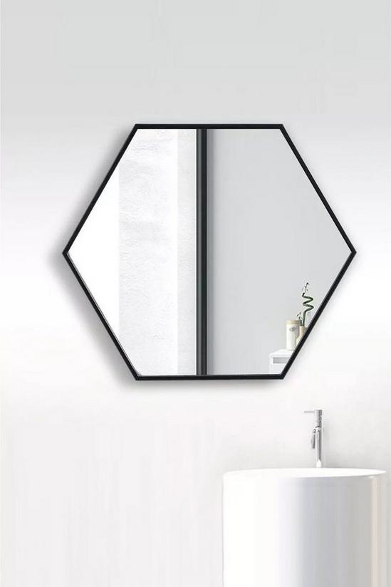 Living and Home Wall Mounted Modern Hexagon Vanity Mirror for Living Room Bathroom 1