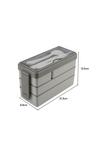Living and Home 3-Layer 1450ML Plastic Bento Lunch Box 4-Compartment Stackable Food Container with Cutlery thumbnail 6