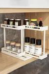 Living and Home 2-Tier & 2-Row Kitchen Rotating Spice Rack Pull-out Storage Shelf thumbnail 5
