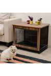 Living and Home Brown Wooden Wire Dog Crate Pet Cage thumbnail 2