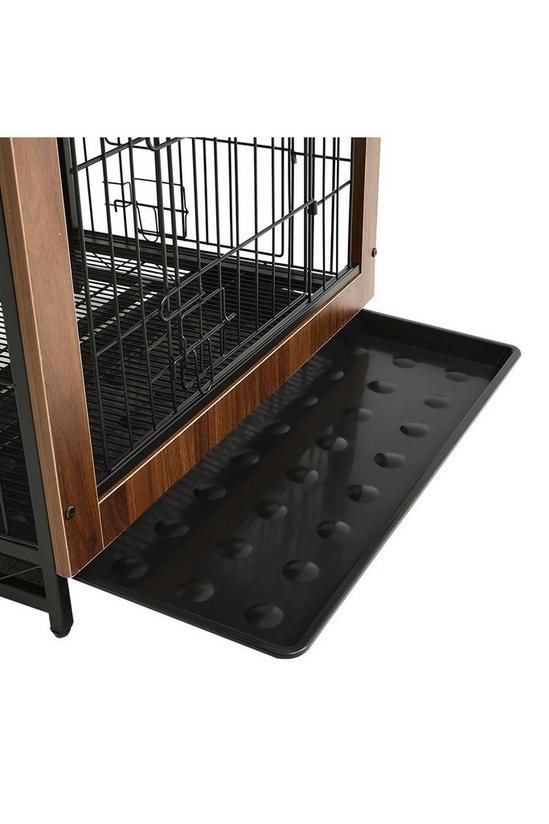 Living and Home Brown Wooden Wire Dog Crate Pet Cage 5