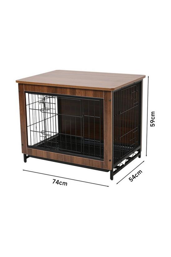 Living and Home Brown Wooden Wire Dog Crate Pet Cage 6