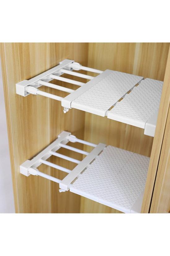 Living and Home Multiuse Scalable Wardrobe Storage Organizer Shelf Extendable Divider Rack 1