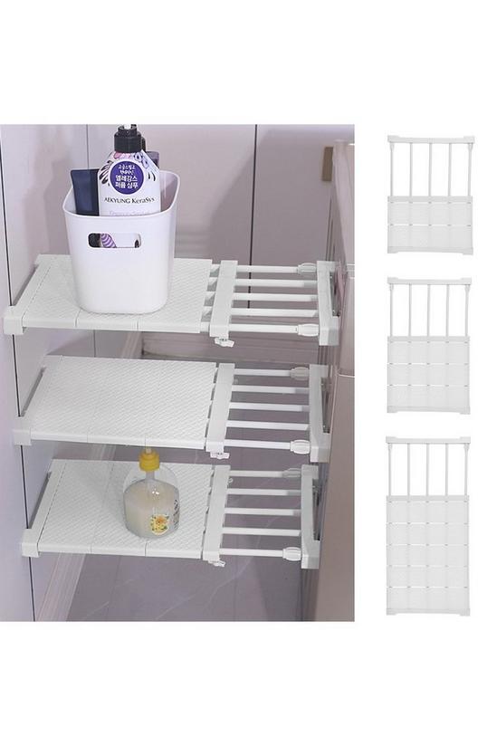 Living and Home Multiuse Scalable Wardrobe Storage Organizer Shelf Extendable Divider Rack 2