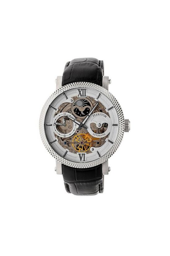 Heritor Automatic Aries Skeleton Leather-Band Watch 1