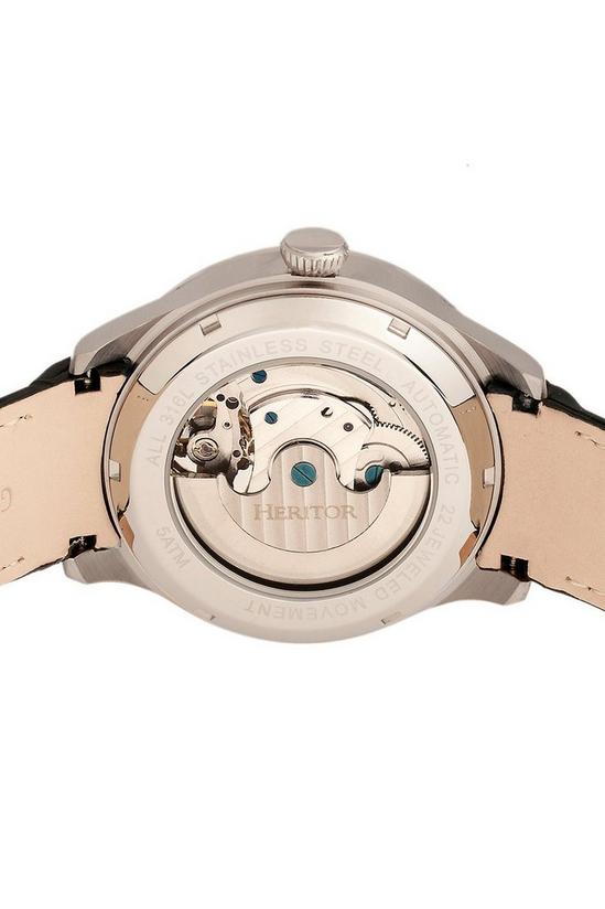 Heritor Automatic Gregory Semi-Skeleton Leather-Band Watch 4