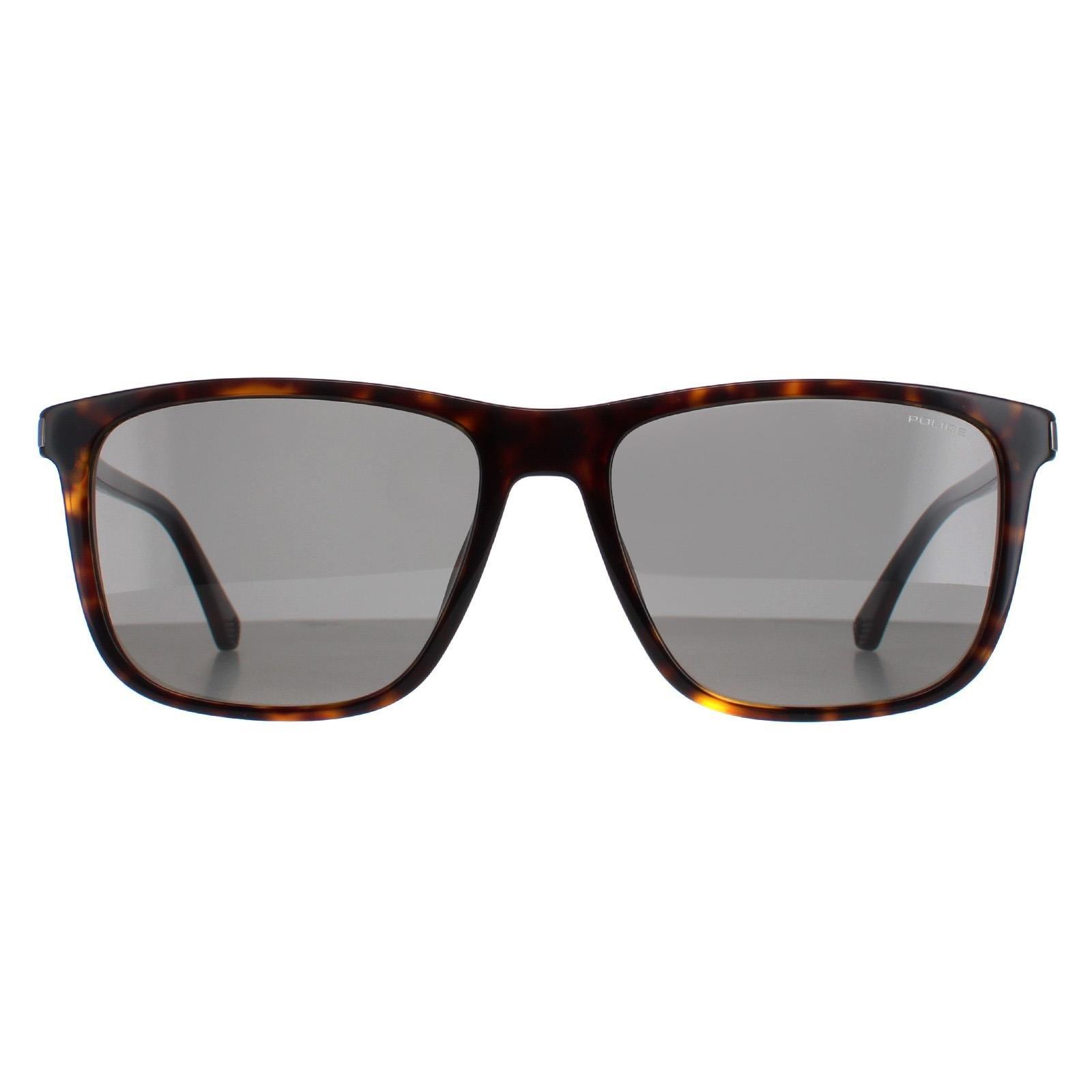 Sunglasses Rectangle Dark Havana Grey Green Sple05m Police