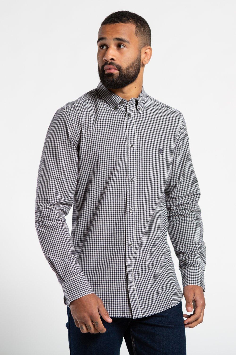 navy gingham shirt