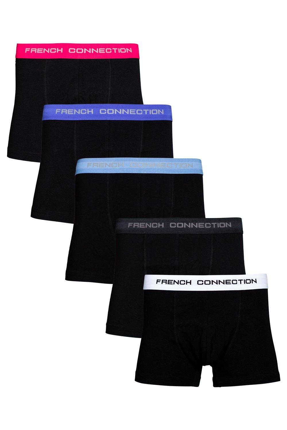 French Connection Mens Five Pack Boxers Black