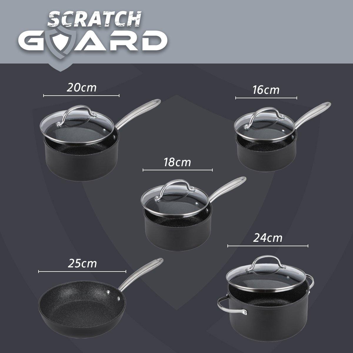 Pots Pans Scratch Guard Cookware Set Non Stick 5 Piece