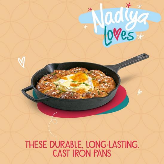 Prestige Nadiya Hussain by Prestige Cast Iron Skillet Frying Pan, Induction, Pouring Lips, Oven Safe, 25 cm 2