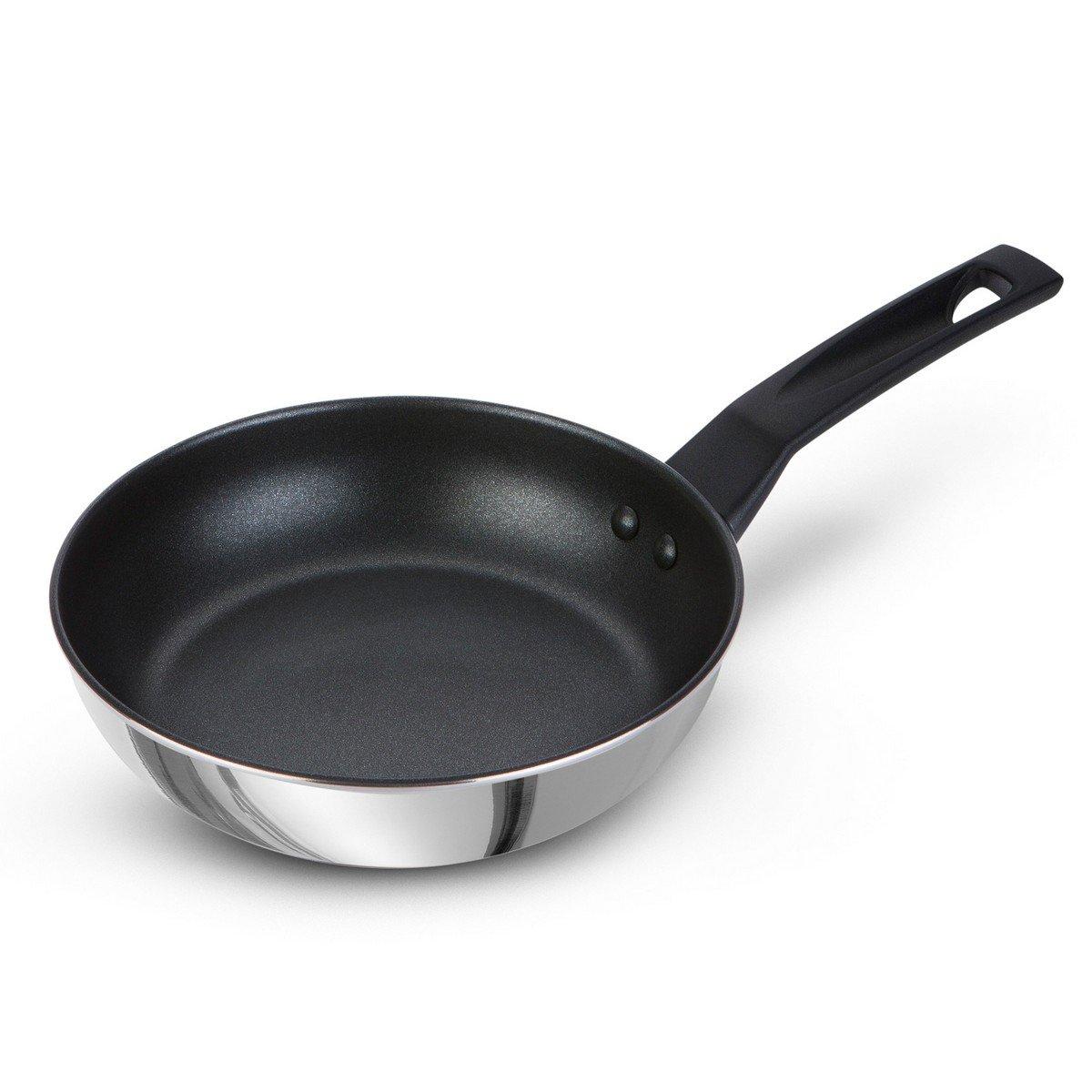 Pots Pans Frying Pan in Stainless Steel Dimpled Surface Non