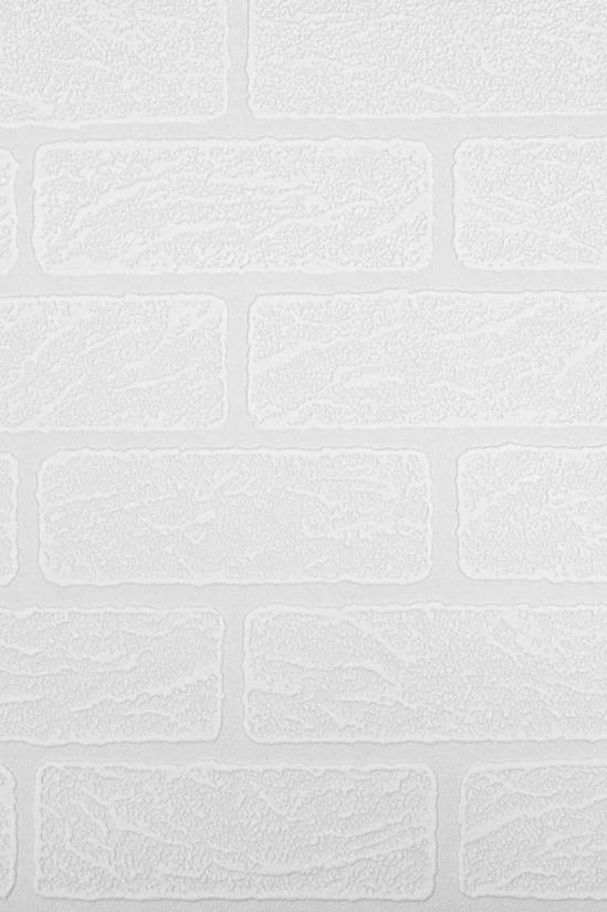 Superfresco Paintable Paintable Brick White Heavy Duty Wallpaper 2