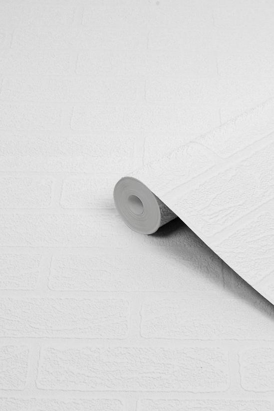 Superfresco Paintable Paintable Brick White Heavy Duty Wallpaper 3