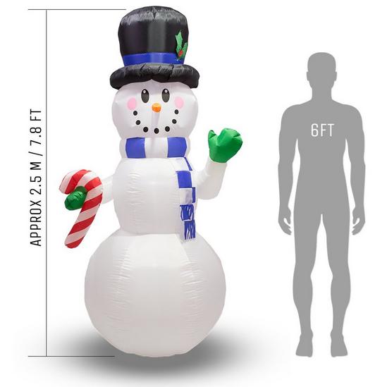 Valiant Inflatable Christmas Decoration - Giant Snowman with LED Lights 2.4m (7ft 11) 5