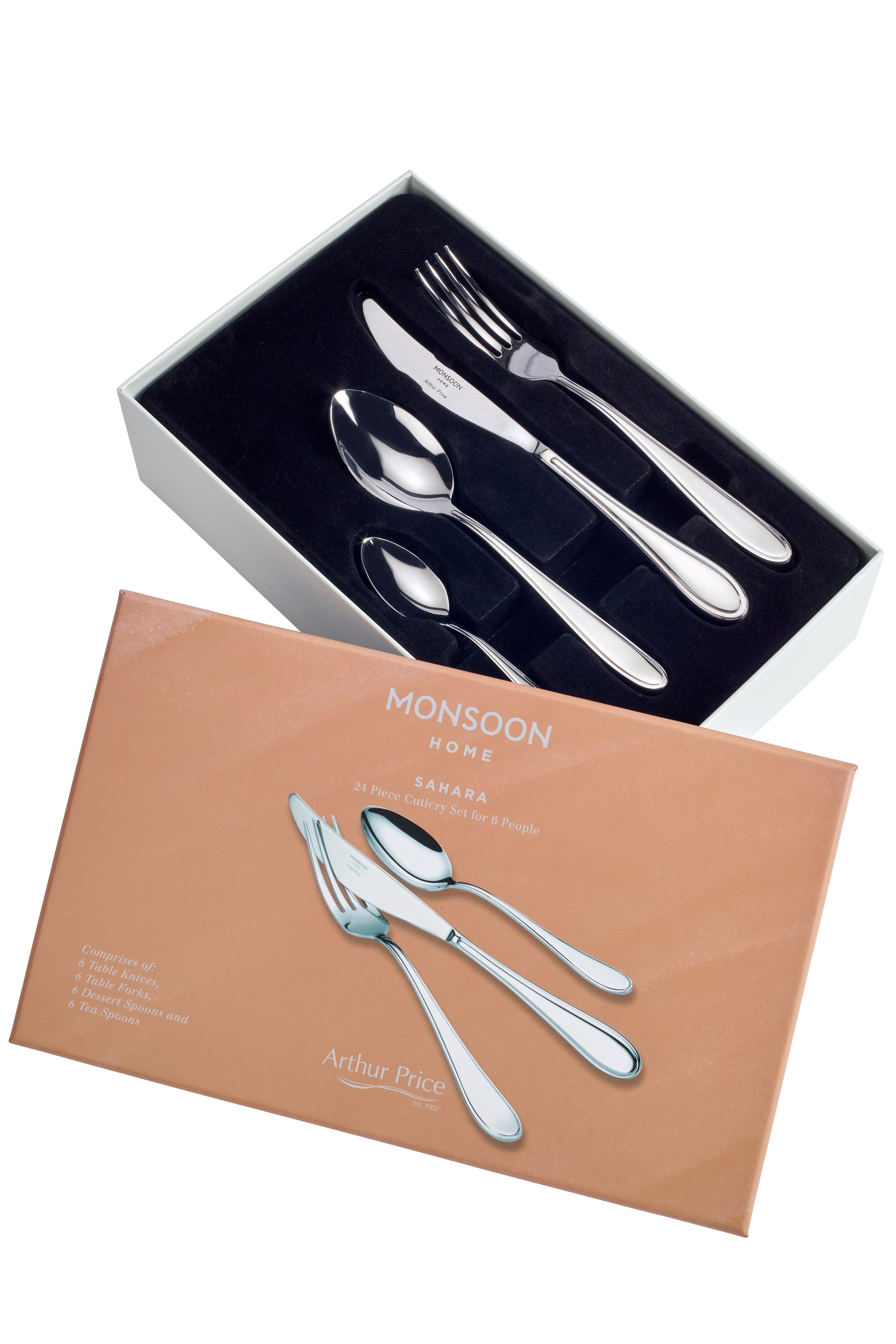 Cutlery Monsoon Sahara Stainless Steel 24 Piece 6 Person Boxed