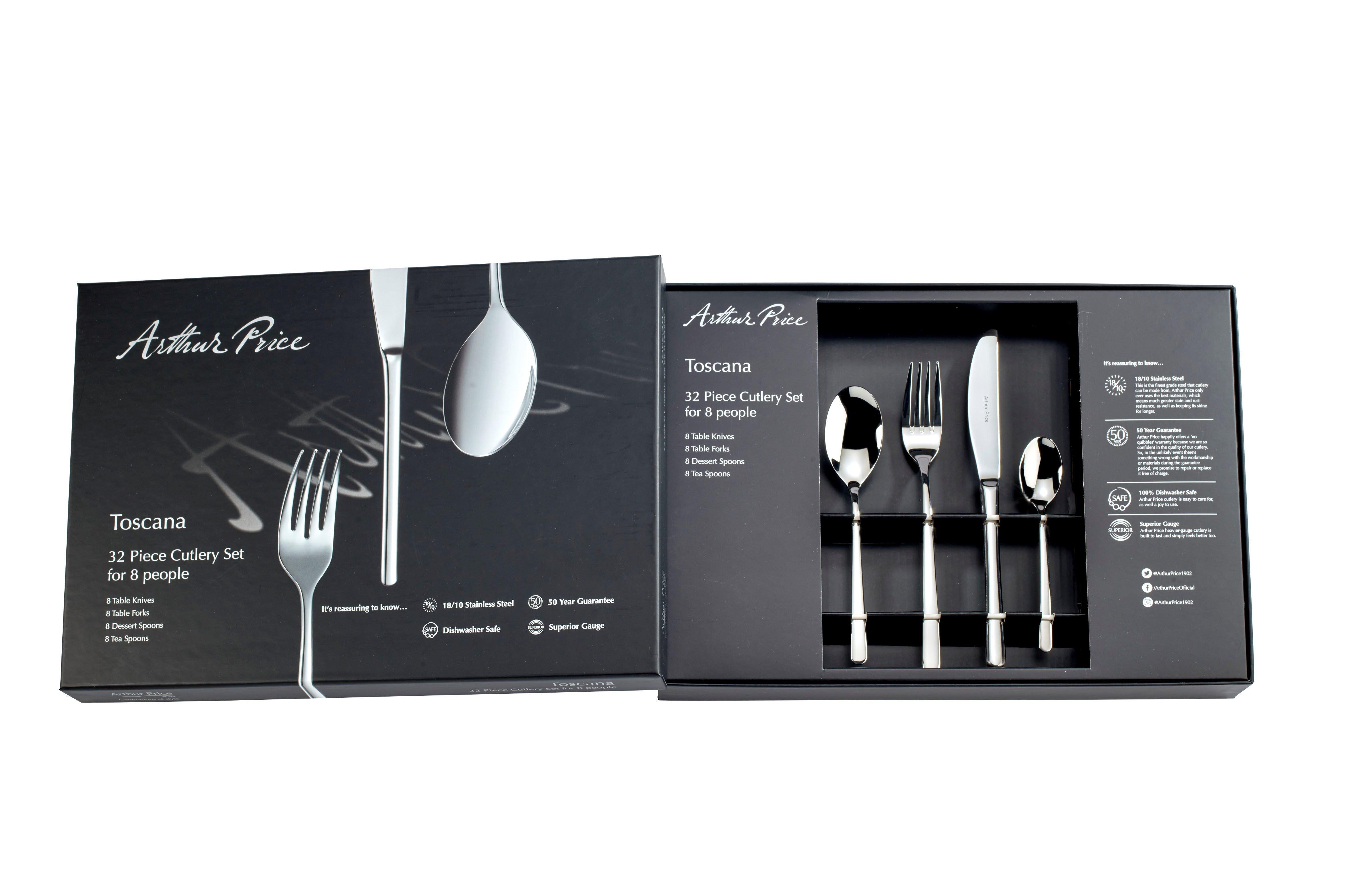 Cutlery Toscana Stainless Steel 32 Piece 8 Person Boxed