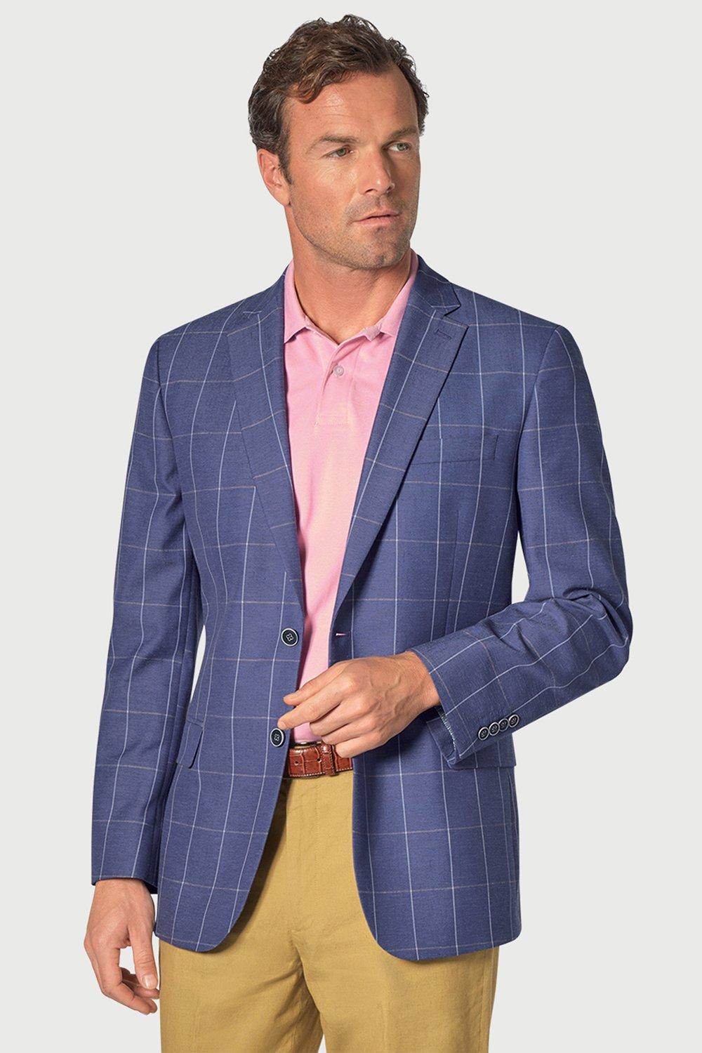 Jackets Coats Lamb Blue Windowpane Overcheck Jacket Brook