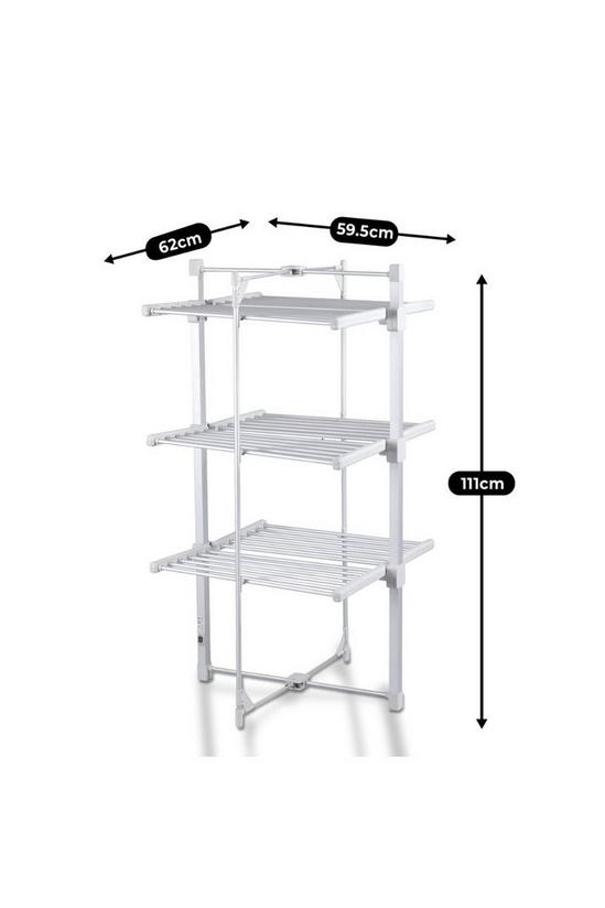 Schallen Mini 3 Tier 24 Heating Bars Foldable Airer Indoor Fast Dry Washing Electric Clothes Dryer Rack with Cover 2