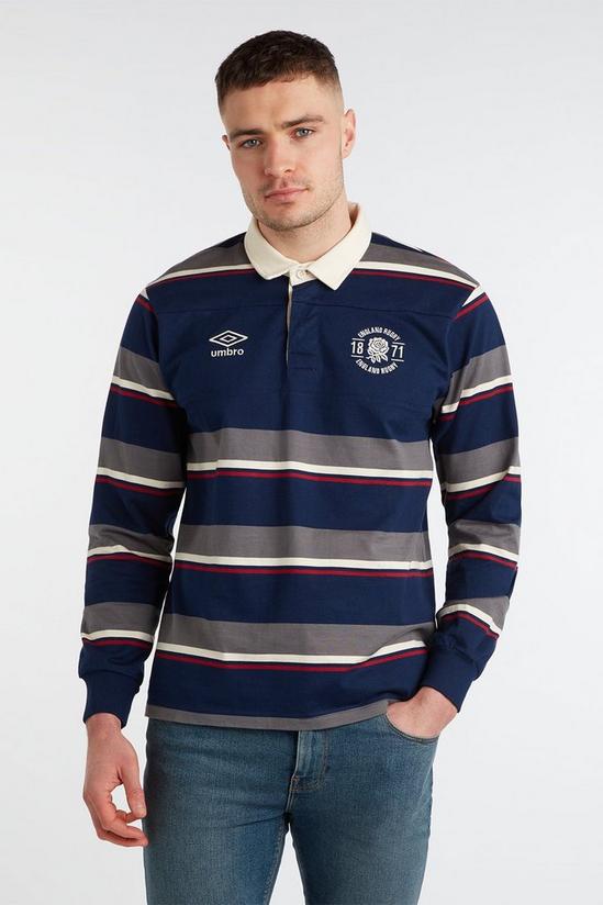 Umbro RFU Colour Block Striped Rugby LS Shirt 3