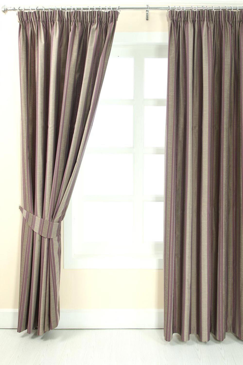 Curtains | Jacquard Curtain Modern Striped Design Fully Lined | Homescapes