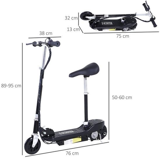 HOMCOM NEW 120W Ride on Electric Powered Scooters Adjustable Motor Bike for Kids 5