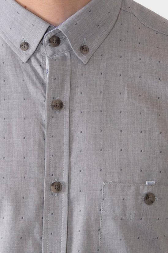 Shirts | Grey Dotted Slim Fit Short Sleeve Shirt | Steel & Jelly