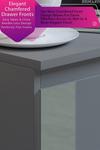 FWStyle Stora 2 Drawer High Gloss Grey Bedside Table Cabinet thumbnail 4