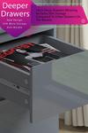 FWStyle Stora 2 Drawer High Gloss Grey Bedside Table Cabinet thumbnail 5