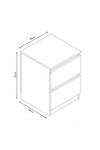 FWStyle Stora 2 Drawer High Gloss Grey Bedside Table Cabinet thumbnail 6