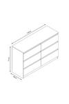 FWStyle Stora 6 Drawer High Gloss Grey Chest Of Drawers thumbnail 6