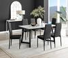 FurnitureboxUK Carson White Marble Effect Dining Table & 6 Milan Black Leg Chairs thumbnail 1