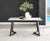 FurnitureboxUK Carson White Marble Effect Dining Table & 6 Milan Black Leg Chairs thumbnail 2