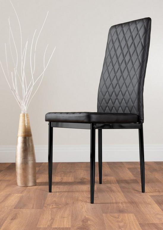 FurnitureboxUK Carson White Marble Effect Dining Table & 6 Milan Black Leg Chairs 3