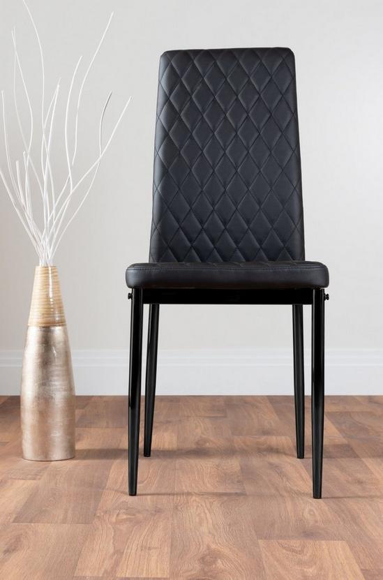 FurnitureboxUK Carson White Marble Effect Dining Table & 6 Milan Black Leg Chairs 4