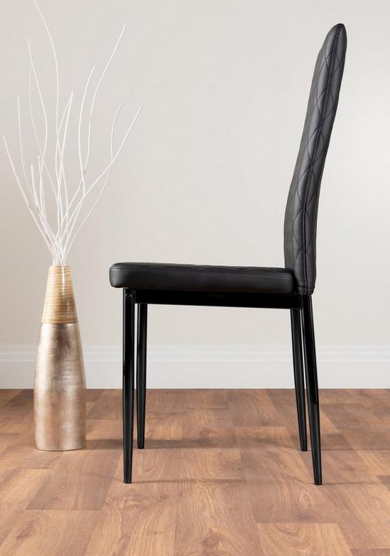 FurnitureboxUK Carson White Marble Effect Dining Table & 6 Milan Black Leg Chairs 5