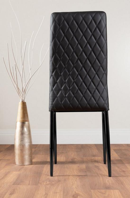 FurnitureboxUK Carson White Marble Effect Dining Table & 6 Milan Black Leg Chairs 6