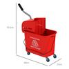 HOMCOM Mop Bucket and Wringer System on Wheels Separate Dirty thumbnail 3