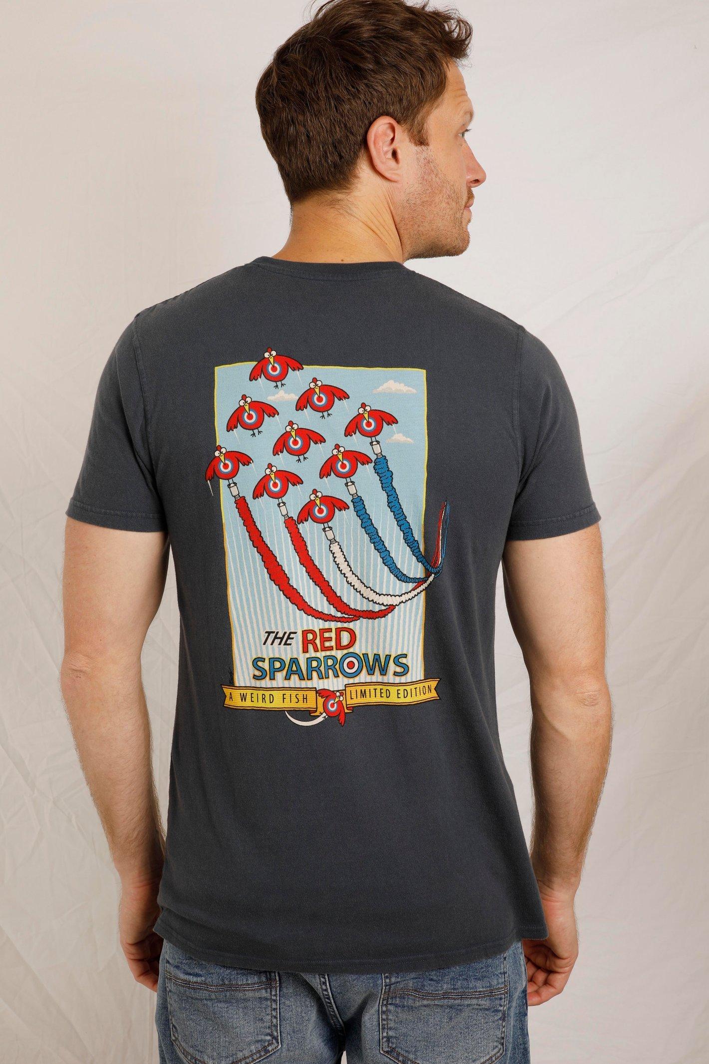 Weird fish red sparrows t sale shirt